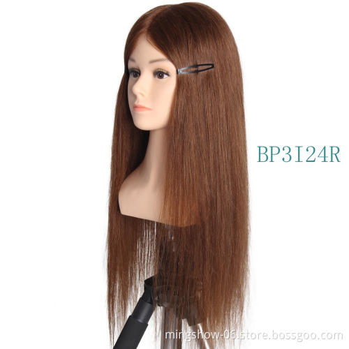 100% human hair training head, cheap training head for hairdressers
